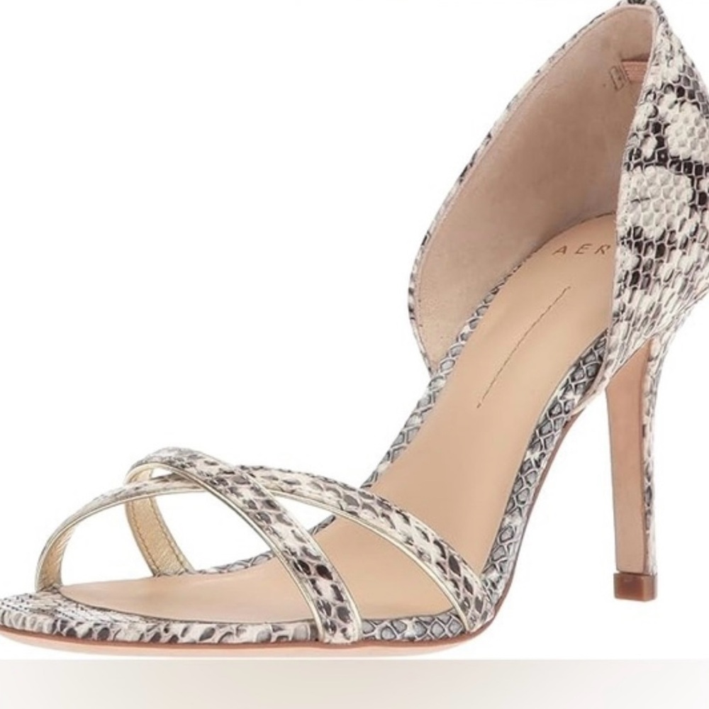 Aerin Snakeskin Cocobay Patterned Heels new size 8 leather soles luxury elegant
